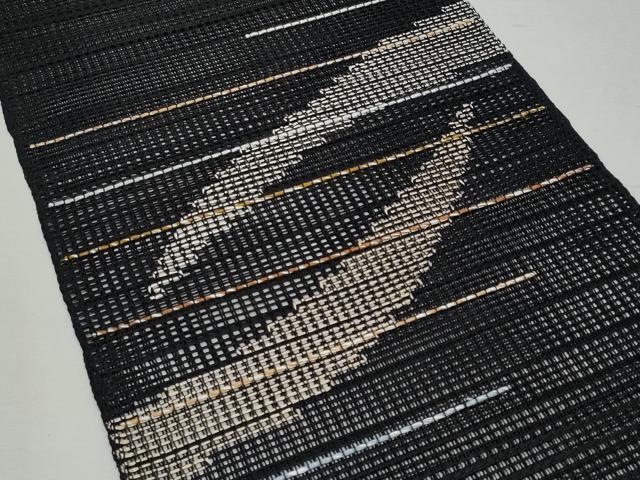 平和屋着物*夏物 八寸名古屋帯 羅 霞吉祥文 黒地 正絹 逸品 CAAW5482fb