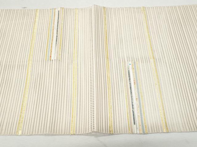平和屋着物*夏物 八寸名古屋帯 絽綴れ 横段文 金銀糸 正絹 逸品 CAAW5483fb