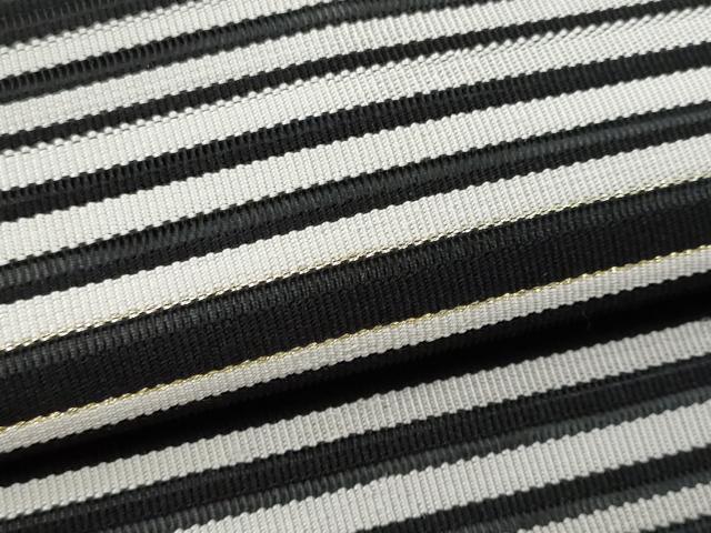 平和屋着物*夏物 九寸名古屋帯 絽綴れ 吉祥文 黒地 金糸 三越扱い 正絹 逸品 CAAW5504fb