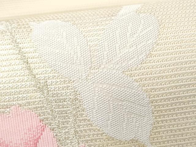 平和屋着物*夏物 九寸名古屋帯 枝花文 金銀糸 正絹 逸品 CAAW5508fb