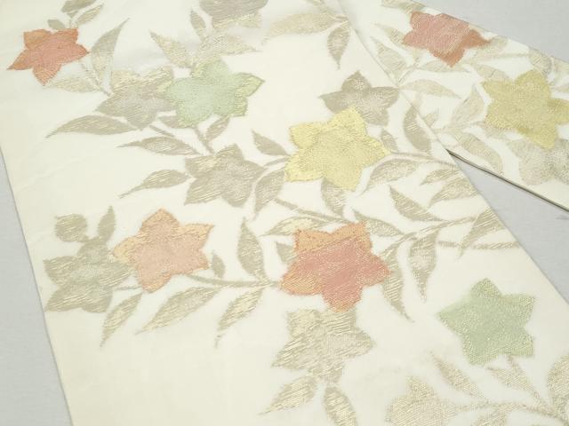 平和屋着物*夏物 九寸名古屋帯 枝花文 金糸 正絹 逸品 CAAW5511fb