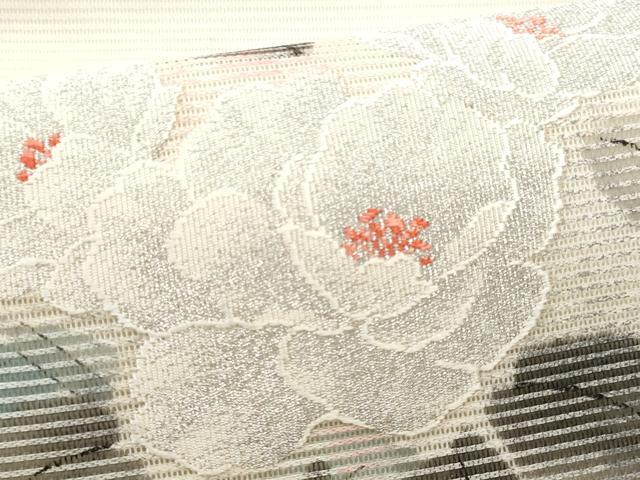 平和屋着物*夏物 九寸名古屋帯 手描き 枝花文 銀糸 正絹 逸品 CAAW5512fb
