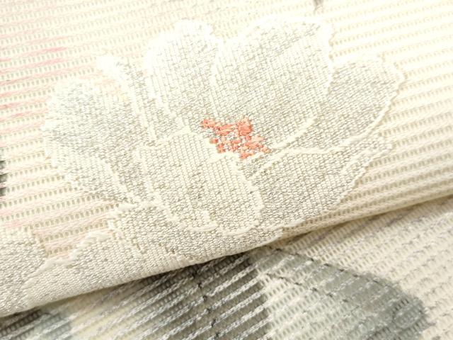 平和屋着物*夏物 九寸名古屋帯 手描き 枝花文 銀糸 正絹 逸品 CAAW5512fb