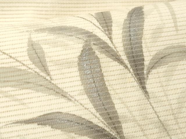 平和屋着物*夏物 九寸名古屋帯 作家物 刺繍 枝花文 銀彩 正絹 逸品 CAAW5516fb