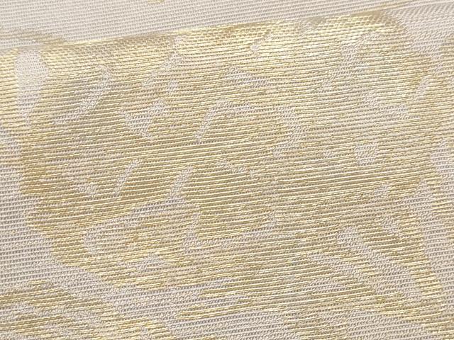平和屋着物*夏物 九寸名古屋帯 立波草花文 金糸 正絹 逸品 CAAW5521fb
