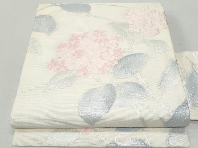 平和屋着物*夏物 九寸名古屋帯 紫陽花 銀糸 正絹 逸品 CAAW5524fb