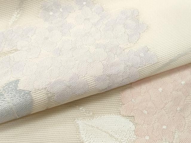 平和屋着物*夏物 九寸名古屋帯 紫陽花 銀糸 正絹 逸品 CAAW5524fb