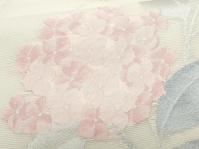 平和屋着物*夏物 九寸名古屋帯 紫陽花 銀糸 正絹 逸品 CAAW5524fb