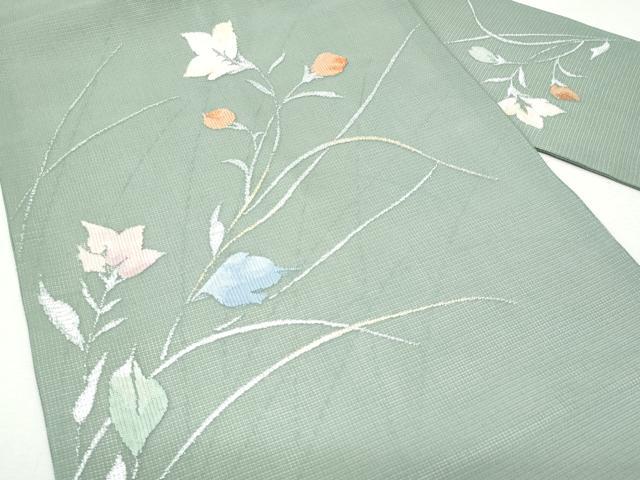 平和屋着物*夏物 九寸名古屋帯 枝花文 金銀糸 正絹 逸品 CAAW5525fb