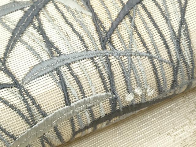 平和屋着物*夏物 九寸名古屋帯 刺繍 稲穂 金銀糸 正絹 逸品 CAAW6625th