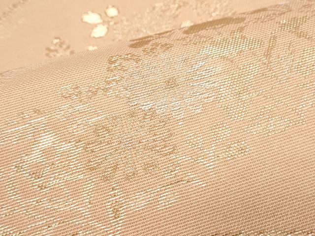 平和屋着物*夏物 六通柄袋帯 草花文 金銀糸 正絹 逸品 CAAW6668th