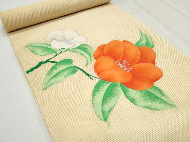 平和屋着物*夏物 西陣 いづくら謹製 名古屋帯 反物 草花文 銀糸 証紙付き 逸品 未使用 CAAW6727th