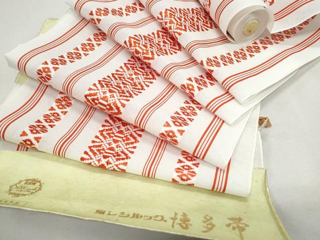 平和屋着物*夏物 博多帯 名古屋帯 反物 献上 未使用 CAAW6733th