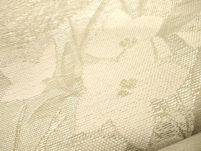 平和屋着物*夏物 六通柄袋帯 流水草花文 金銀糸 正絹 逸品 CAAW6814eg
