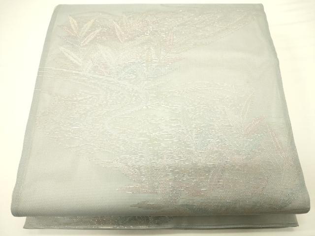 平和屋着物*夏物 六通柄袋帯 流水草花文 金糸 正絹 逸品 CAAW6840eg