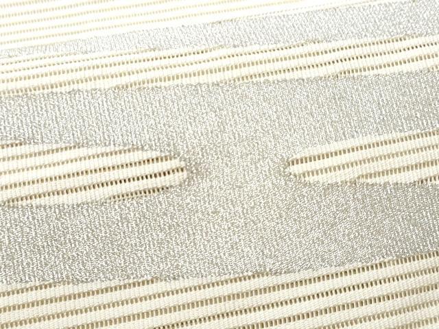 平和屋着物*夏物 八寸名古屋帯 絽綴れ 霞文 銀糸 正絹 逸品 CAAW6856fb