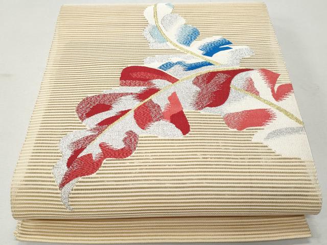 平和屋着物*夏物 八寸名古屋帯 絽綴れ 舞葉文 金銀糸 正絹 逸品 CAAW6868fb