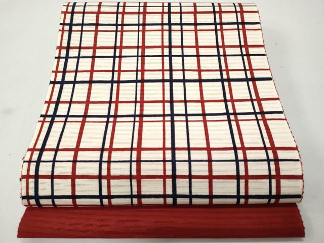 平和屋着物*夏物 八寸名古屋帯 綿絽 格子 綿 逸品 CAAW6880fb