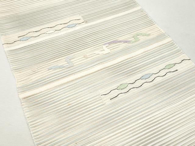 平和屋着物*夏物 八寸名古屋帯 絽綴れ 横段吉祥文 金銀糸 正絹 逸品 CAAW6909fb