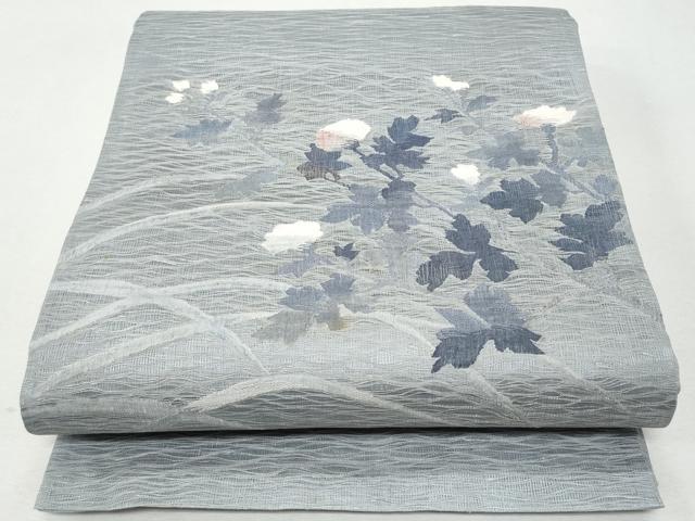 平和屋着物*夏物 太鼓柄袋帯 すくい織 草花文 正絹 逸品 CAAW6938fb