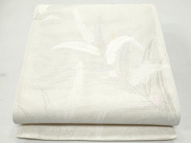 平和屋着物*夏物 六通柄袋帯 枝葉文 銀糸 正絹 逸品 未使用 CAAW6951fb