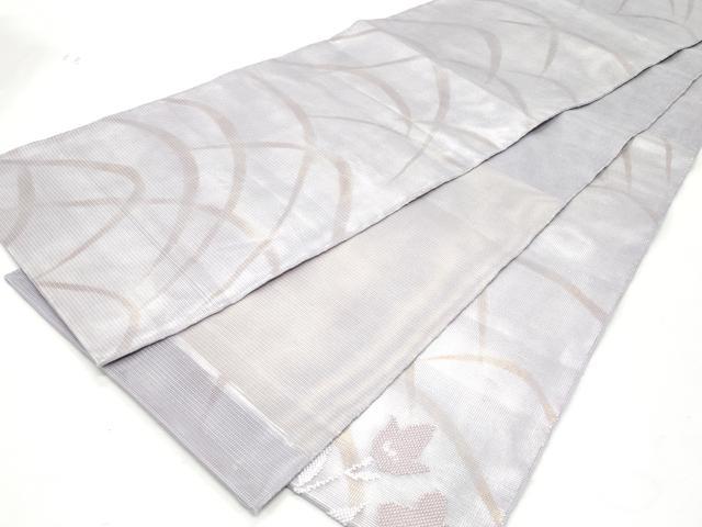 平和屋着物*夏物 太鼓柄袋帯 芝草枝花文 銀糸 正絹 逸品 CAAW6960fb