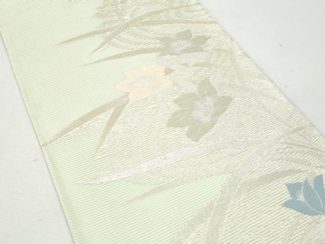 平和屋着物*夏物 六通柄袋帯 流水草花文 金銀糸 正絹 逸品 CAAW6968fb