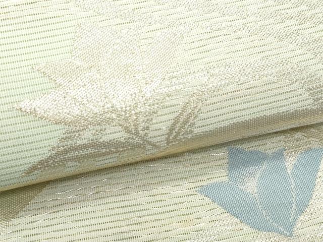 平和屋着物*夏物 六通柄袋帯 流水草花文 金銀糸 正絹 逸品 CAAW6968fb