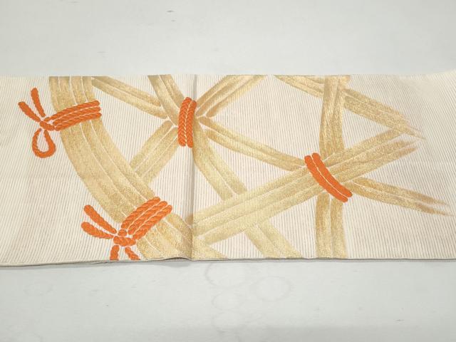 平和屋着物*夏物 六通柄袋帯 唐織 竹垣 金糸 正絹 逸品 CAAW6976fb