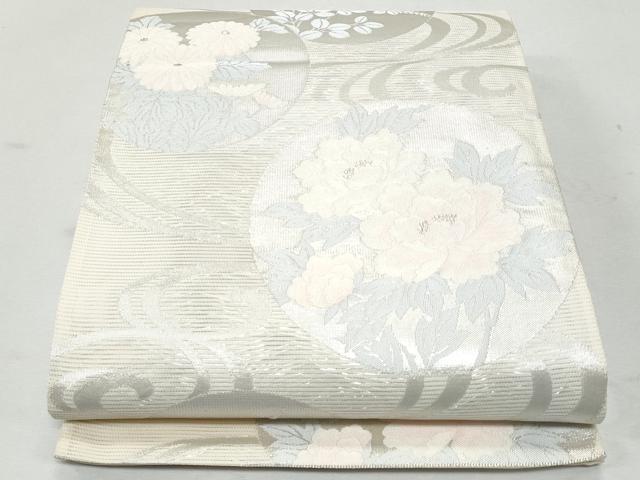 平和屋着物*夏物 六通柄袋帯 流水花丸文 金銀糸 正絹 逸品 CAAW6981fb