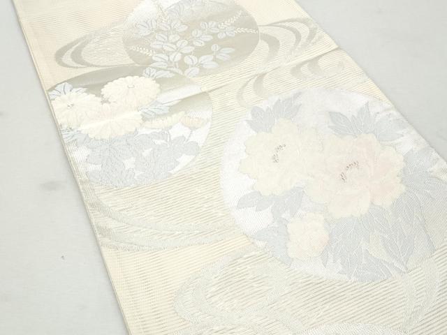 平和屋着物*夏物 六通柄袋帯 流水花丸文 金銀糸 正絹 逸品 CAAW6981fb