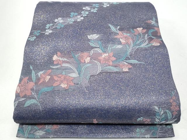 平和屋着物*夏物 六通柄袋帯 花の万国博 金糸 正絹 逸品 未使用 CAAW7001fb