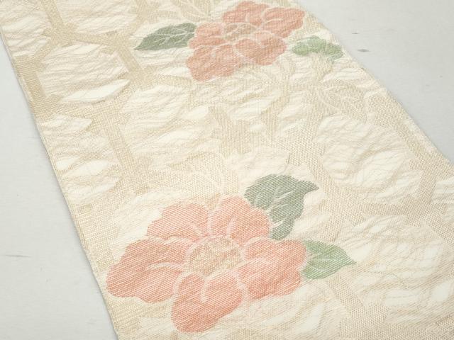 平和屋着物*夏物 全通柄袋帯 椿 金糸 正絹 逸品 CAAW7019fb