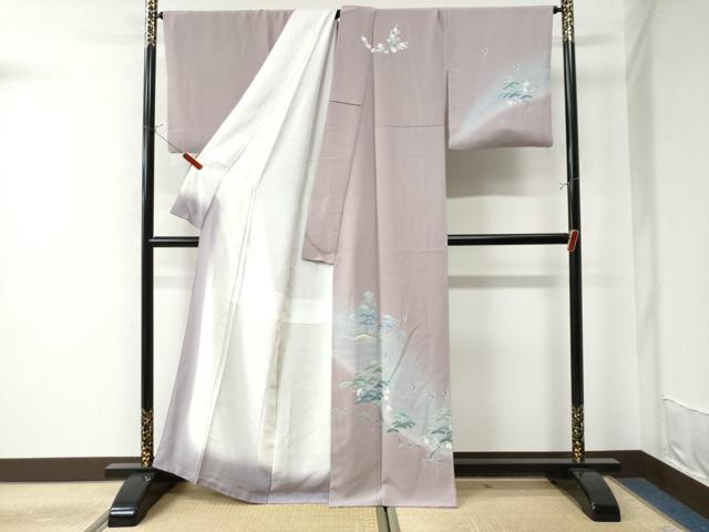 平和屋着物●十日町友禅 女流作家 遠田藤舟 訪問着 飛鳥松竹梅 暈し染め 正絹 逸品 CAAW7229yc