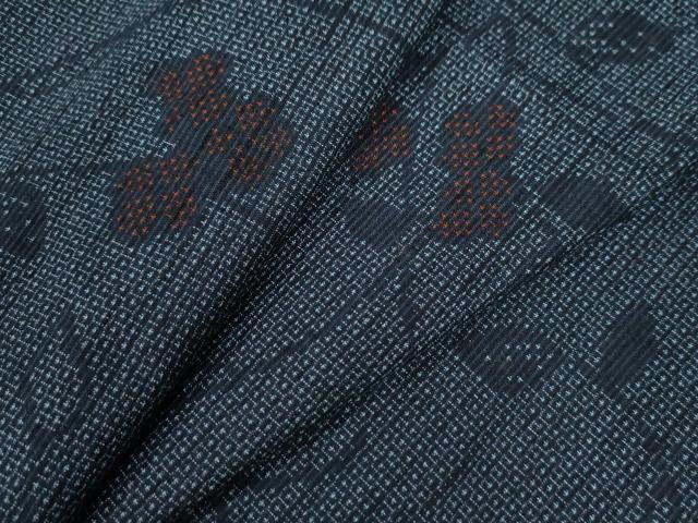 平和屋着物●結城紬 100亀甲 枝花文 正絹 逸品 CAAW7250yc