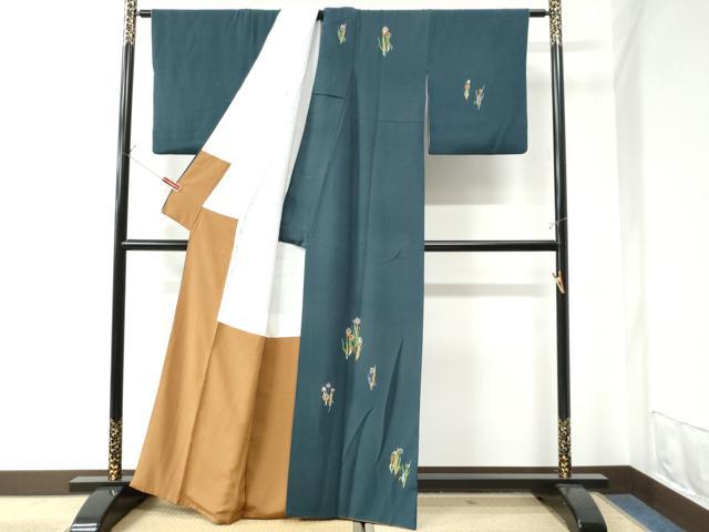 平和屋着物●訪問着 手描き 葵草花文 正絹 逸品 CAAW7263yc