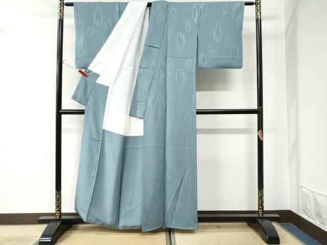 平和屋着物●上質な色無地 霞吉祥地紋 湊鼠色 正絹 逸品 CAAW7273yc