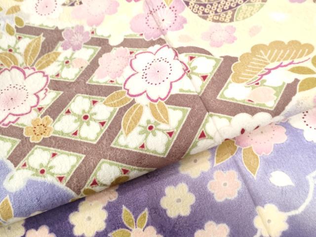 平和屋着物●豪華振袖 浜松毬舞桜文 暈し染め 金彩 正絹 逸品 CAAW7295yc