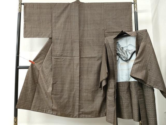 平和屋着物●男性 本場大島紬 アンサンブル 吉祥文 正絹 逸品 CAAW7296yc