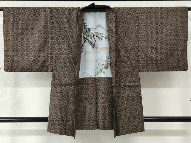 平和屋着物●男性 本場大島紬 アンサンブル 吉祥文 正絹 逸品 CAAW7296yc
