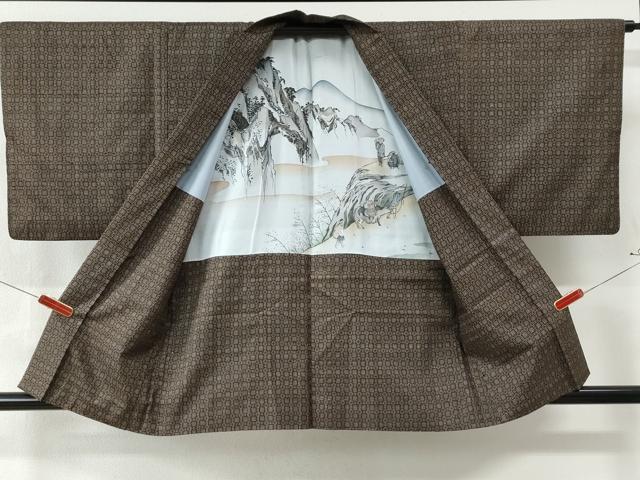 平和屋着物●男性 本場大島紬 アンサンブル 吉祥文 正絹 逸品 CAAW7296yc