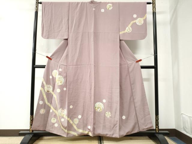 平和屋着物●訪問着 駒刺繍 吉祥花唐草丸文 金彩 正絹 逸品 CAAW7310yc