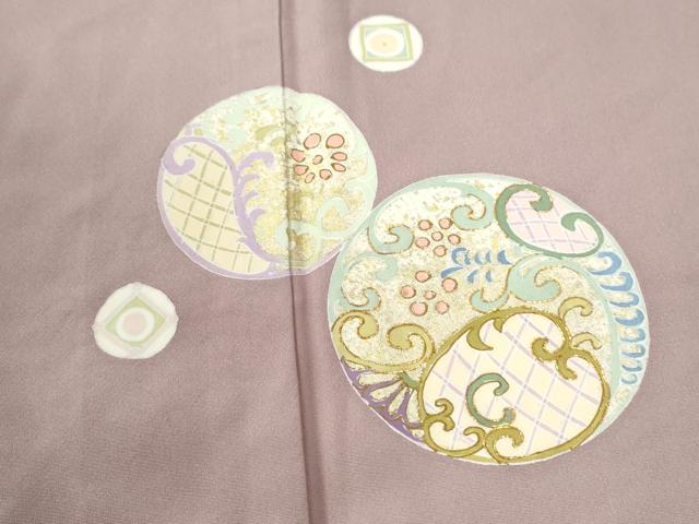 平和屋着物●訪問着 駒刺繍 吉祥花唐草丸文 金彩 正絹 逸品 CAAW7310yc