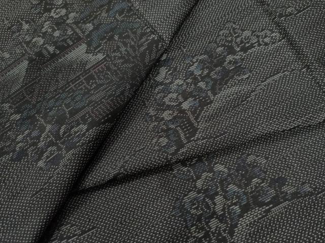 平和屋着物●本場大島紬 遠山風景文 正絹 逸品 CAAW7312yc