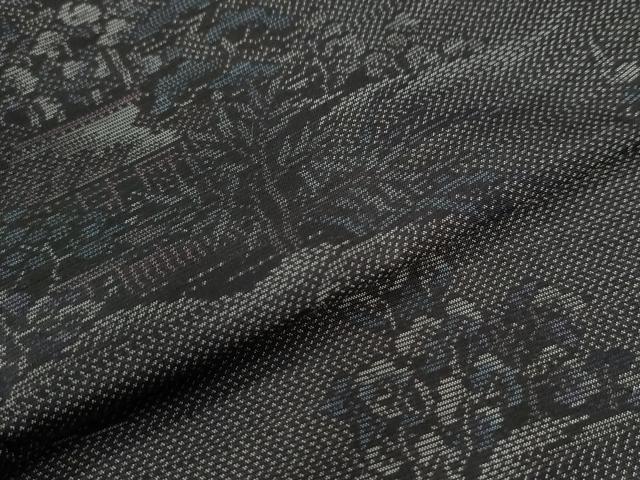 平和屋着物●本場大島紬 遠山風景文 正絹 逸品 CAAW7312yc