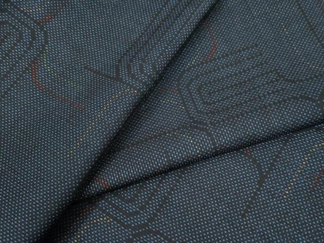 平和屋着物●本場大島紬 7マルキ 幾何学文様 正絹 逸品 未使用 CAAW7313yc