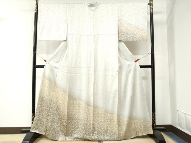 平和屋着物●訪問着 杢目絞り 草花文 暈し染め 正絹 逸品 CAAW7322yc