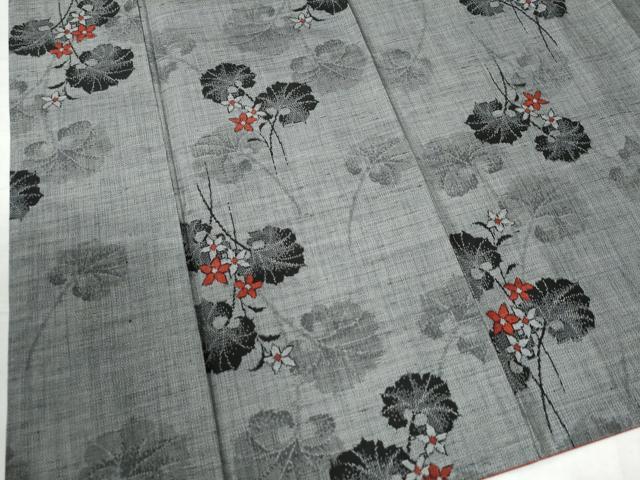 平和屋着物●上質な紬 草花文 正絹 逸品 CAAW7334yc