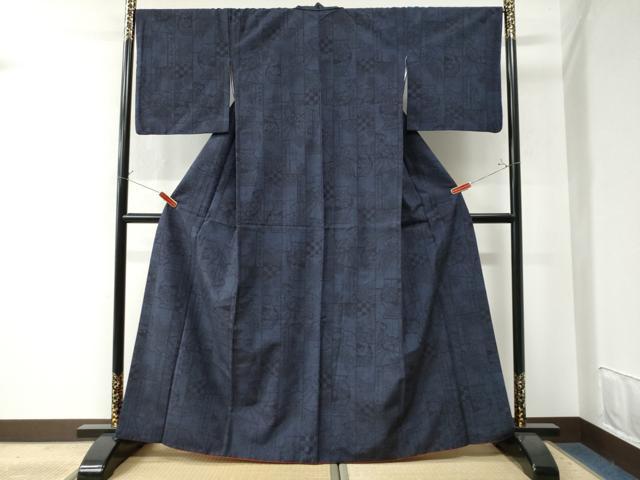 平和屋着物●上質な紬 陶器吉祥花文 正絹 逸品 CAAW7344yc