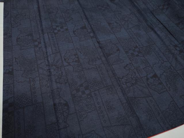 平和屋着物●上質な紬 陶器吉祥花文 正絹 逸品 CAAW7344yc
